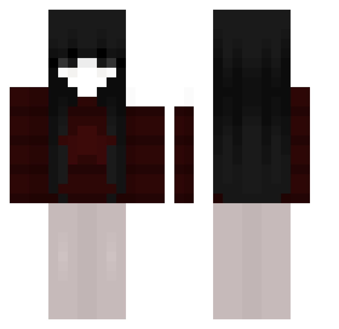 saintware Minecraft skin, front and back view