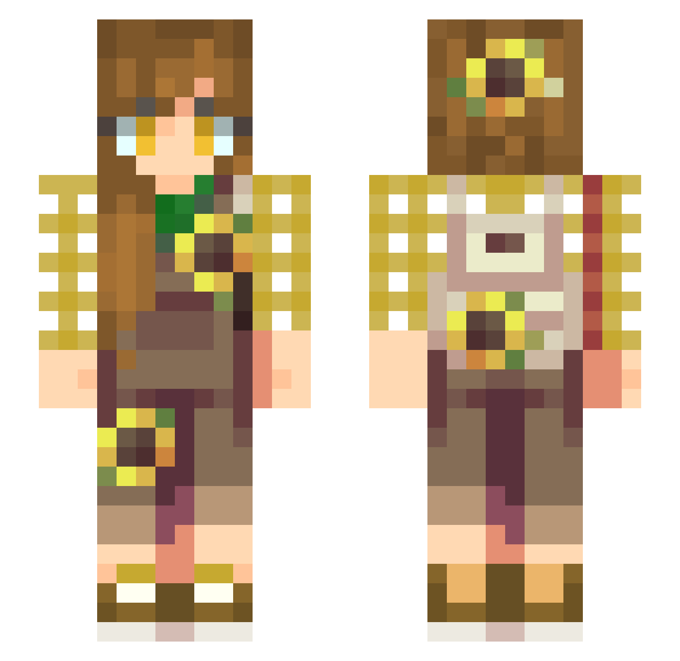 Insanica Minecraft skin, front and back view