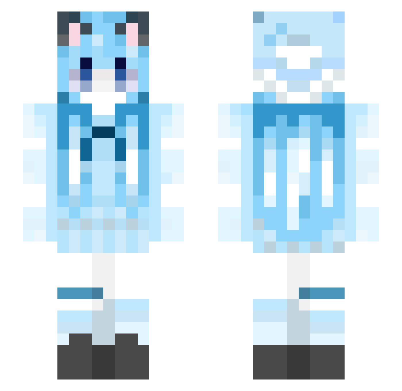 yy_love Minecraft skin, front and back view