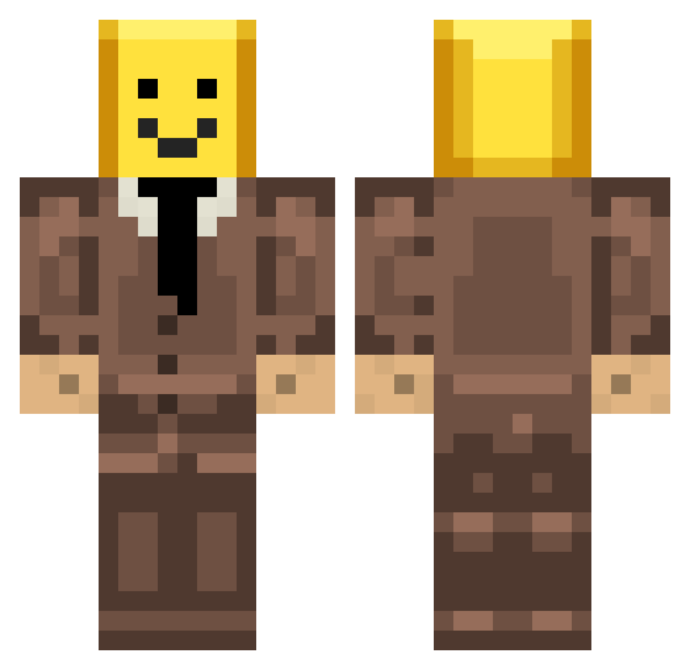 Raisaurus Minecraft skin, front and back view