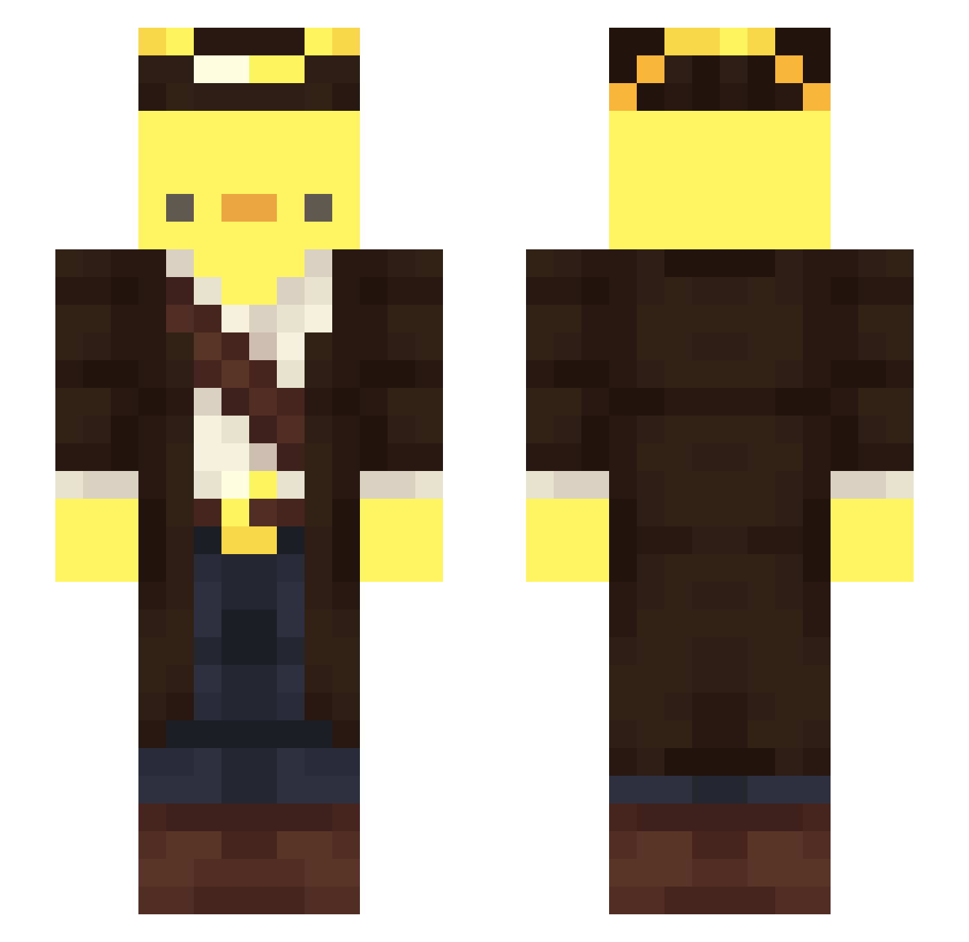 SelooBrate Minecraft skin, front and back view