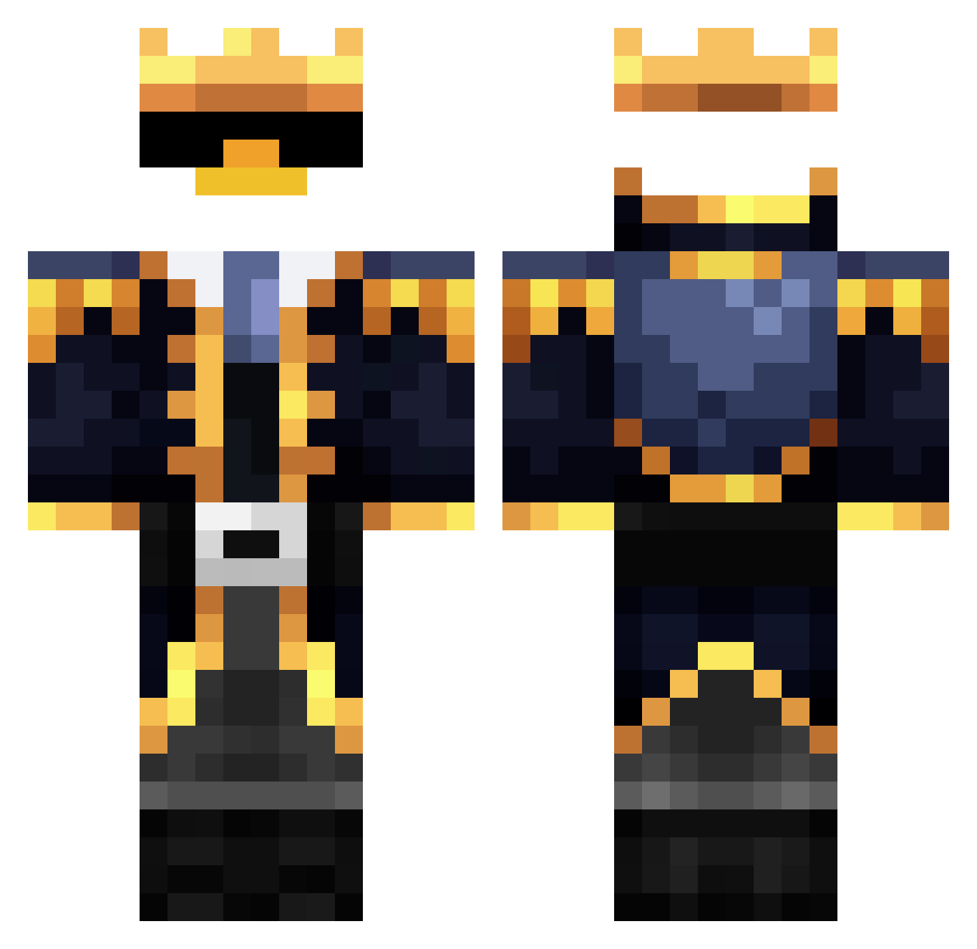 flyingbolt Minecraft skin, front and back view