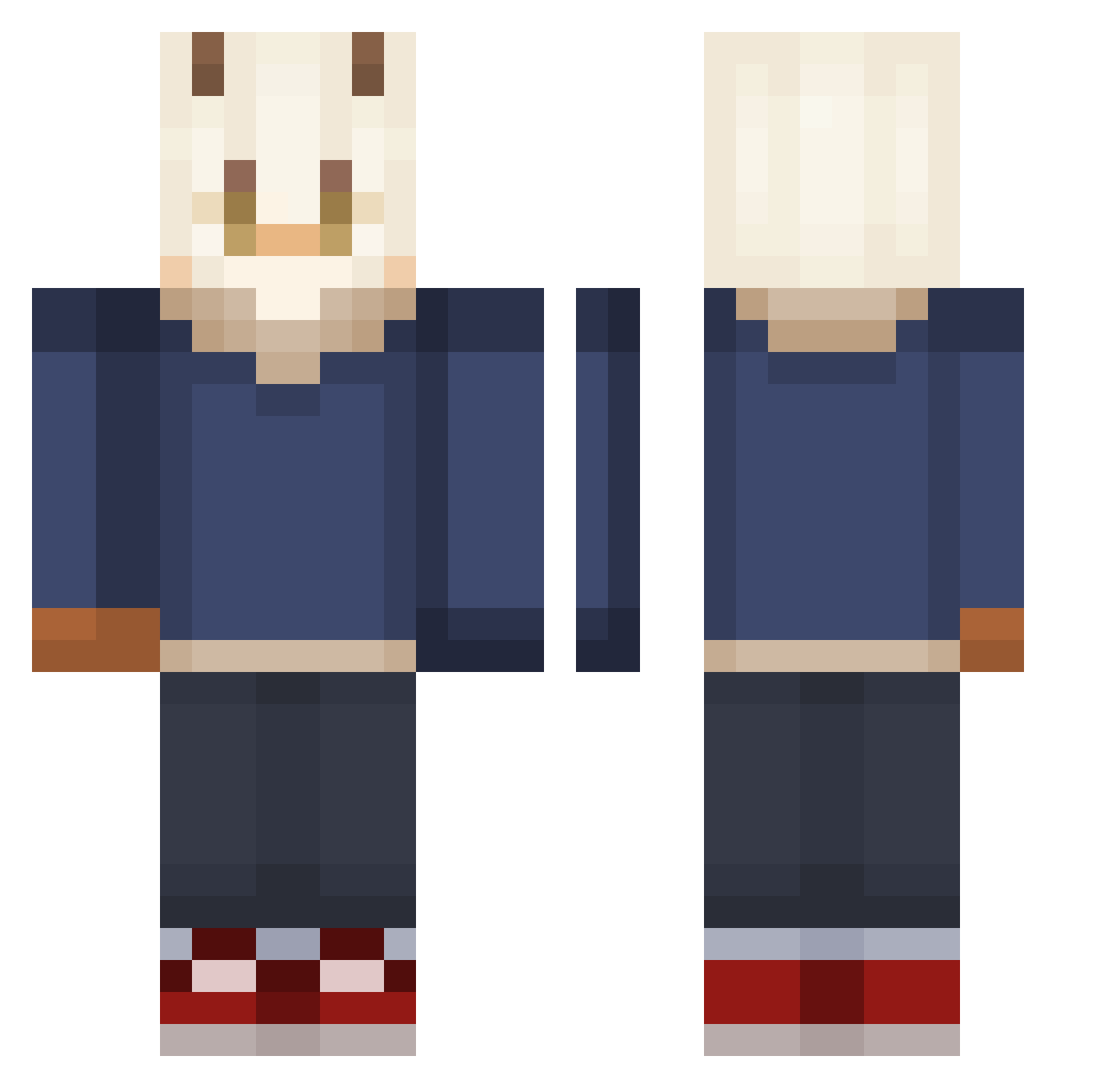 Spectralhoney Minecraft skin, front and back view