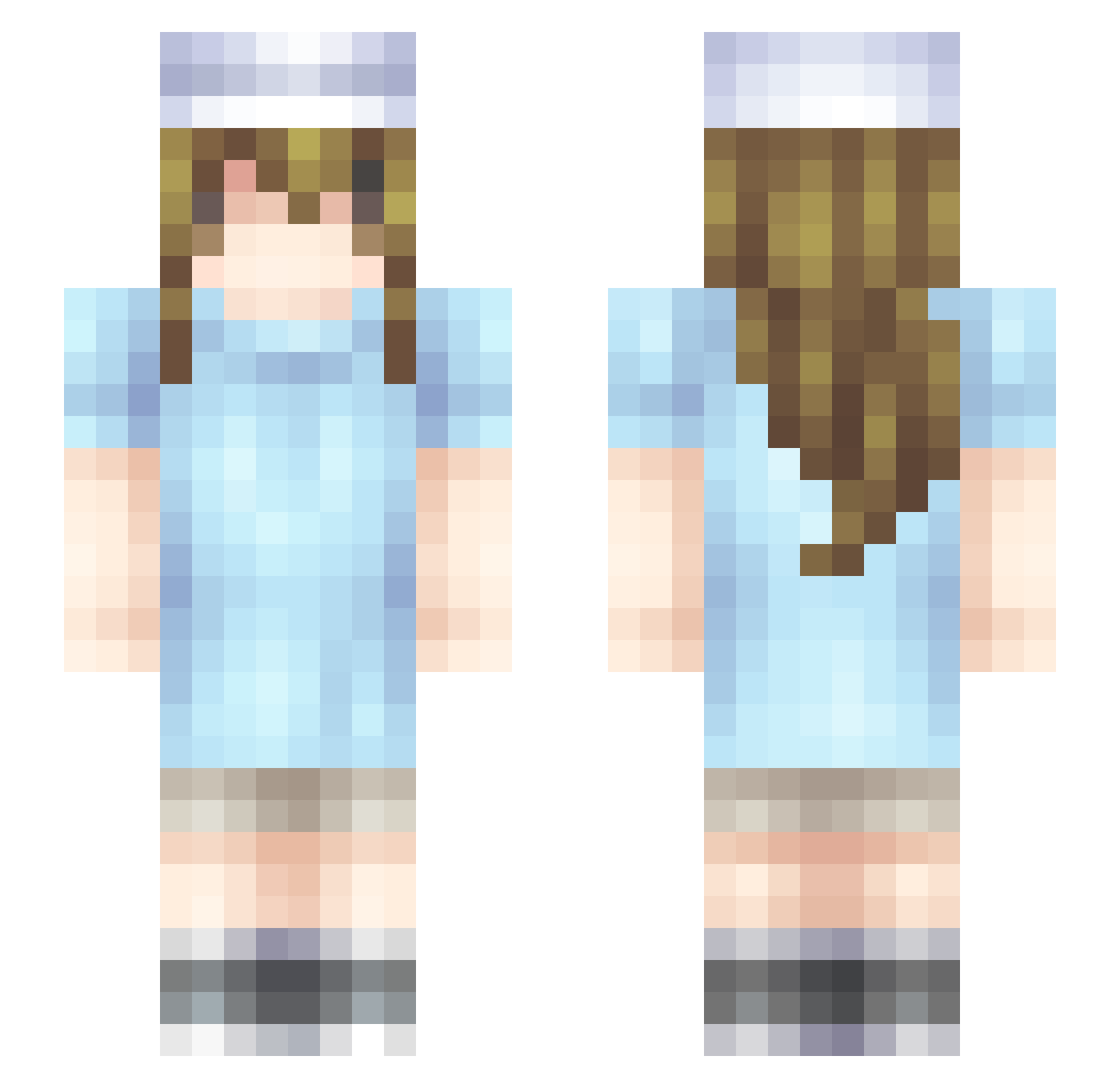 FakeMelon_ Minecraft skin, front and back view