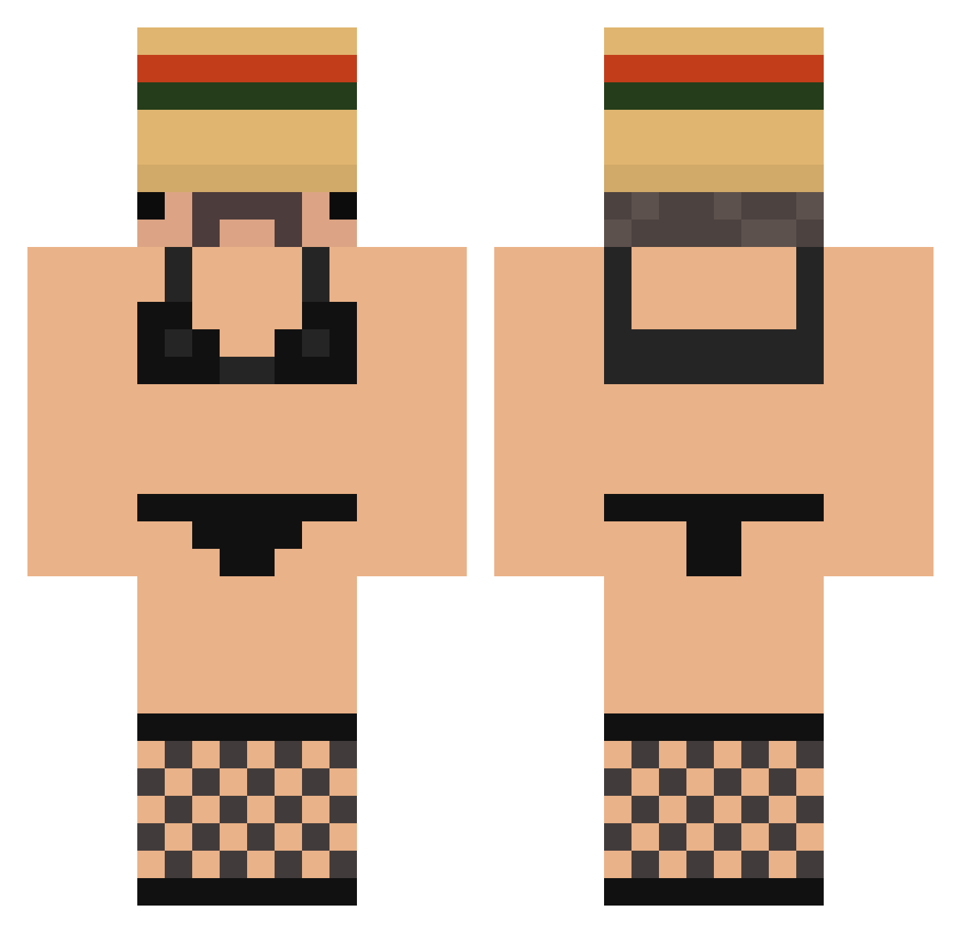 sleepy_nova Minecraft skin, front and back view