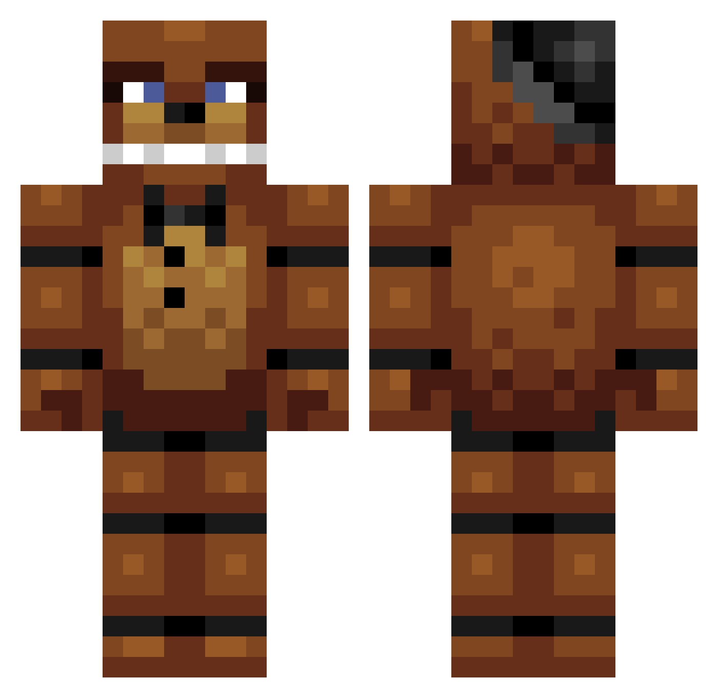 Riteflow Minecraft skin, front and back view