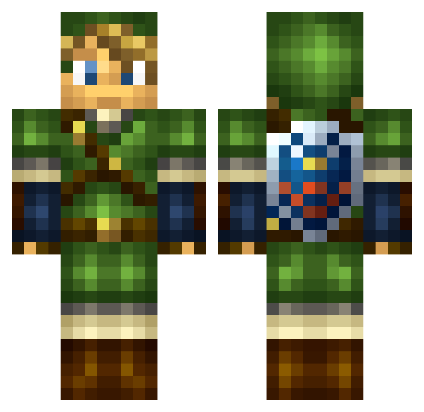 Disunited Minecraft skin, front and back view