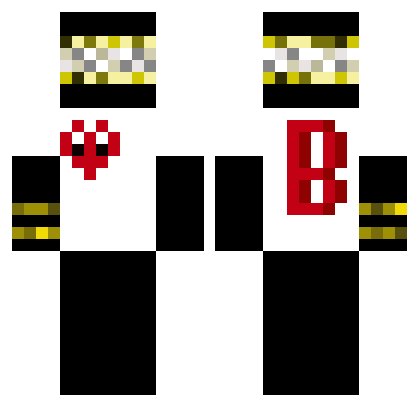 Wayfers Minecraft skin, front and back view