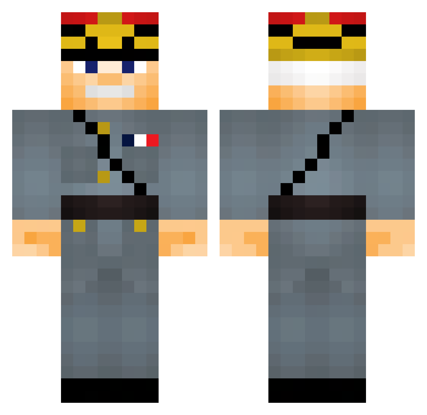 Sanpursang Minecraft skin, front and back view