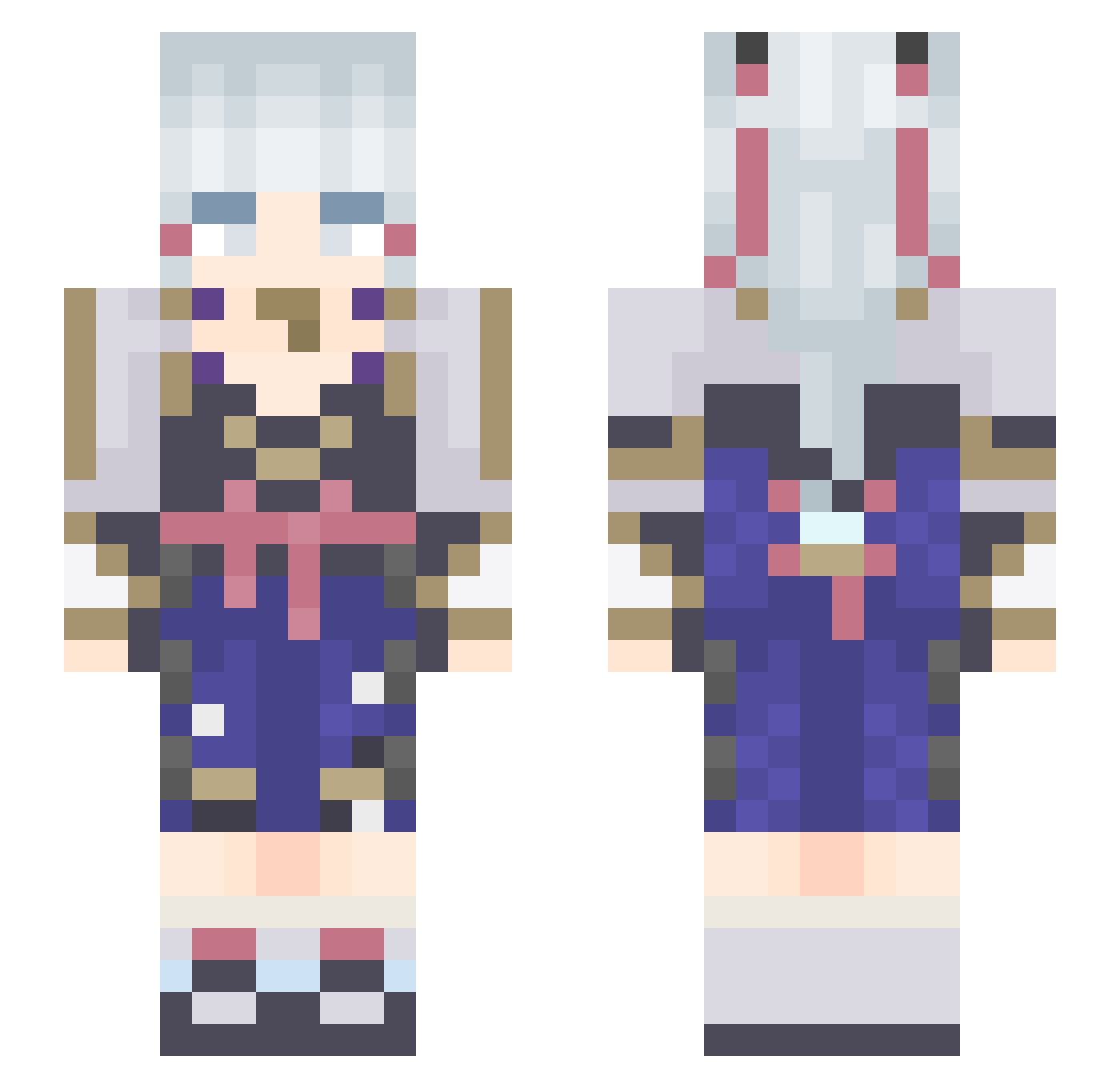 TheodoreMines Minecraft skin, front and back view