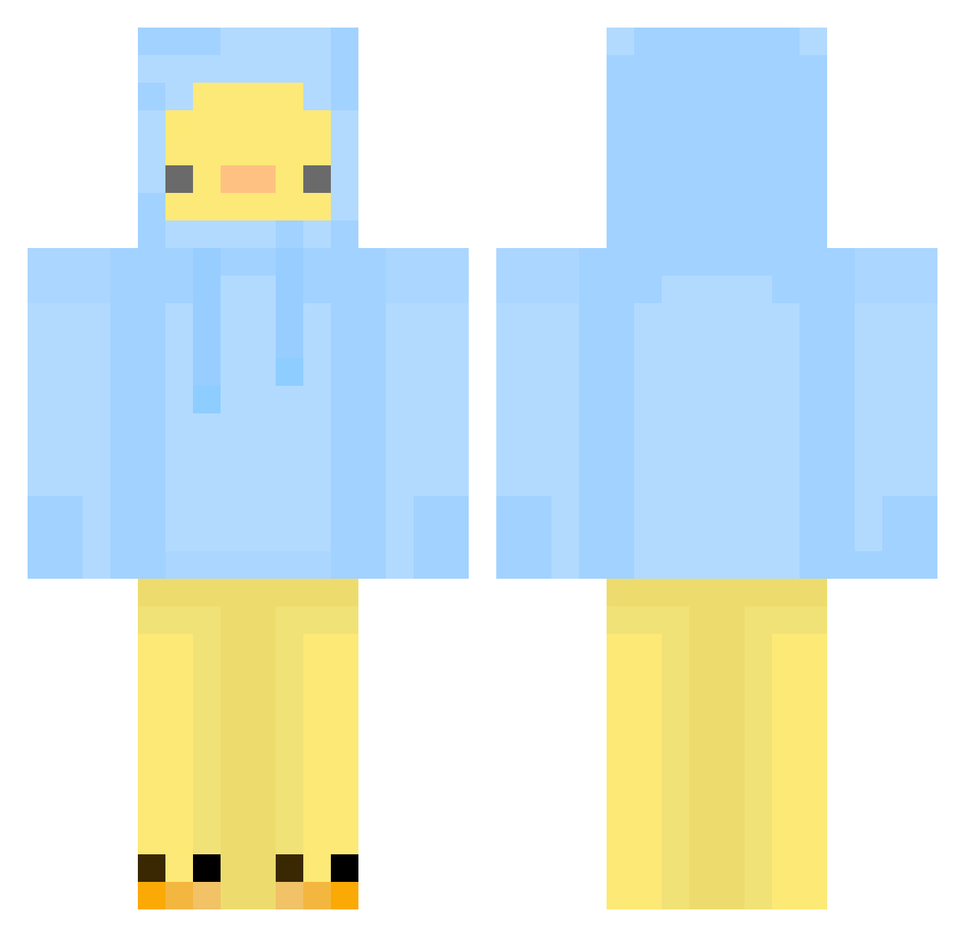 yebyeolNyang_ Minecraft skin, front and back view