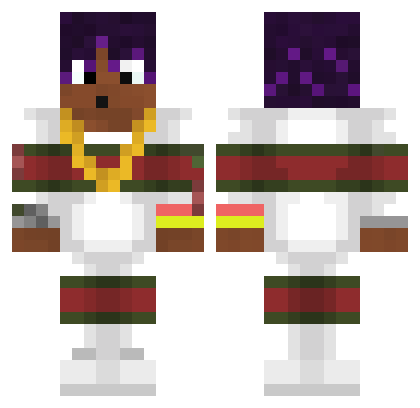 deism Minecraft skin, front and back view