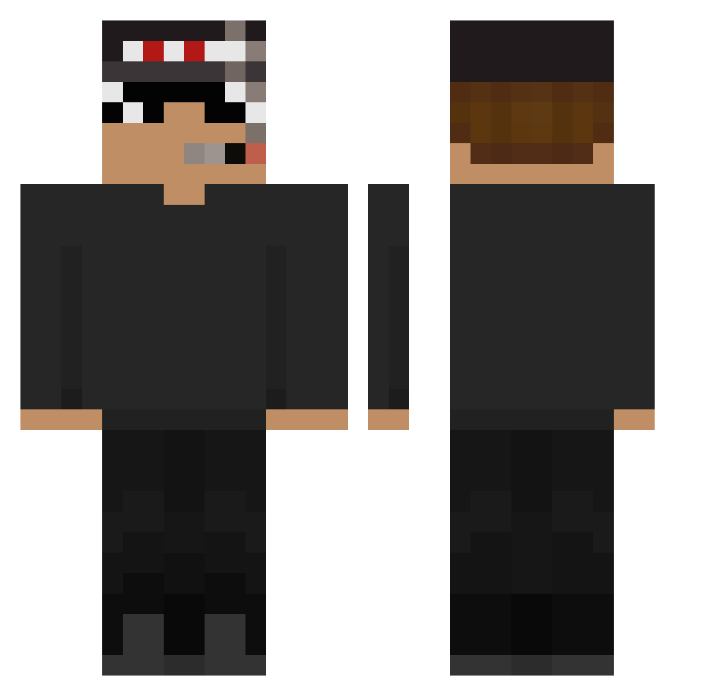 tykingATR Minecraft skin, front and back view