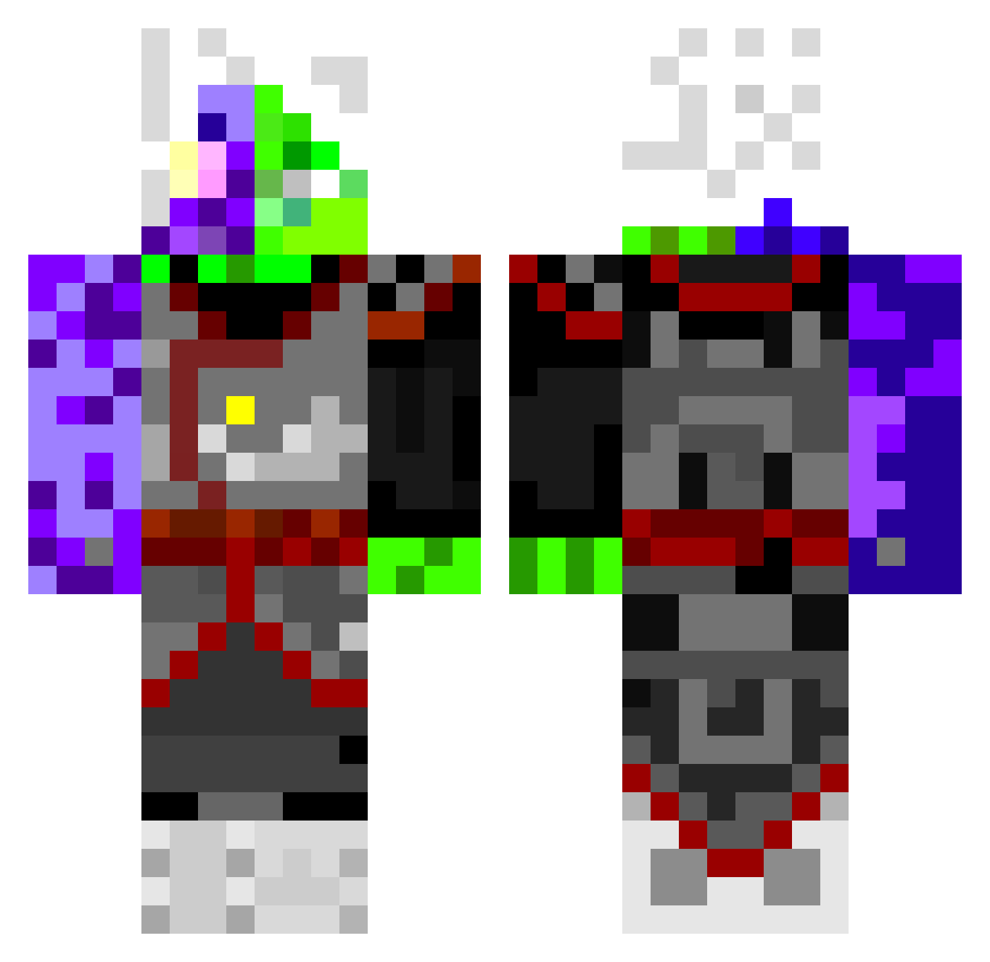 GETNOO Minecraft skin, front and back view