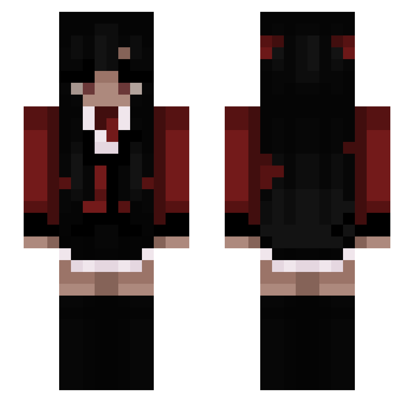 HikaruXY Minecraft skin, front and back view