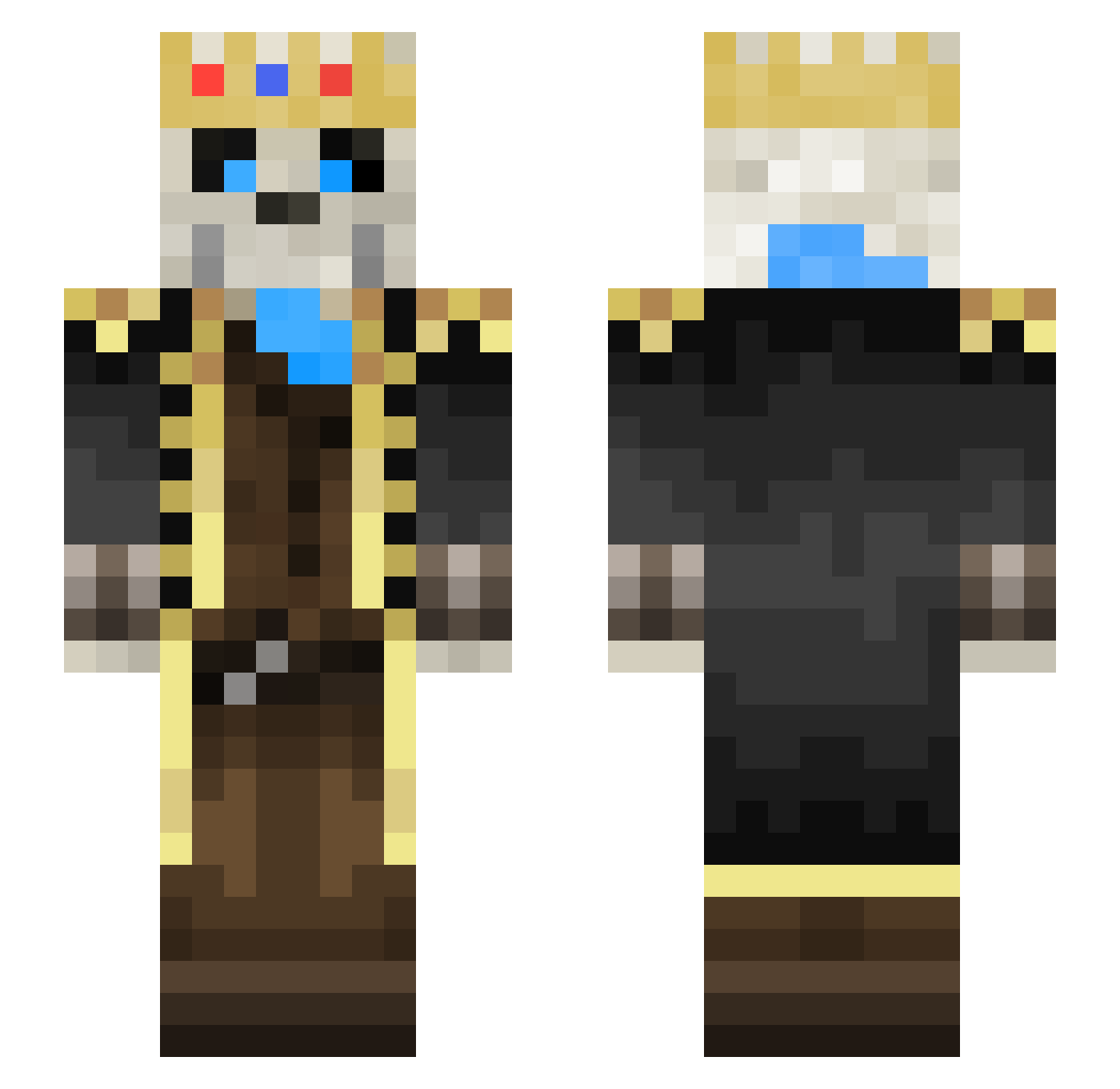 RuffictionLOYAL Minecraft skin, front and back view