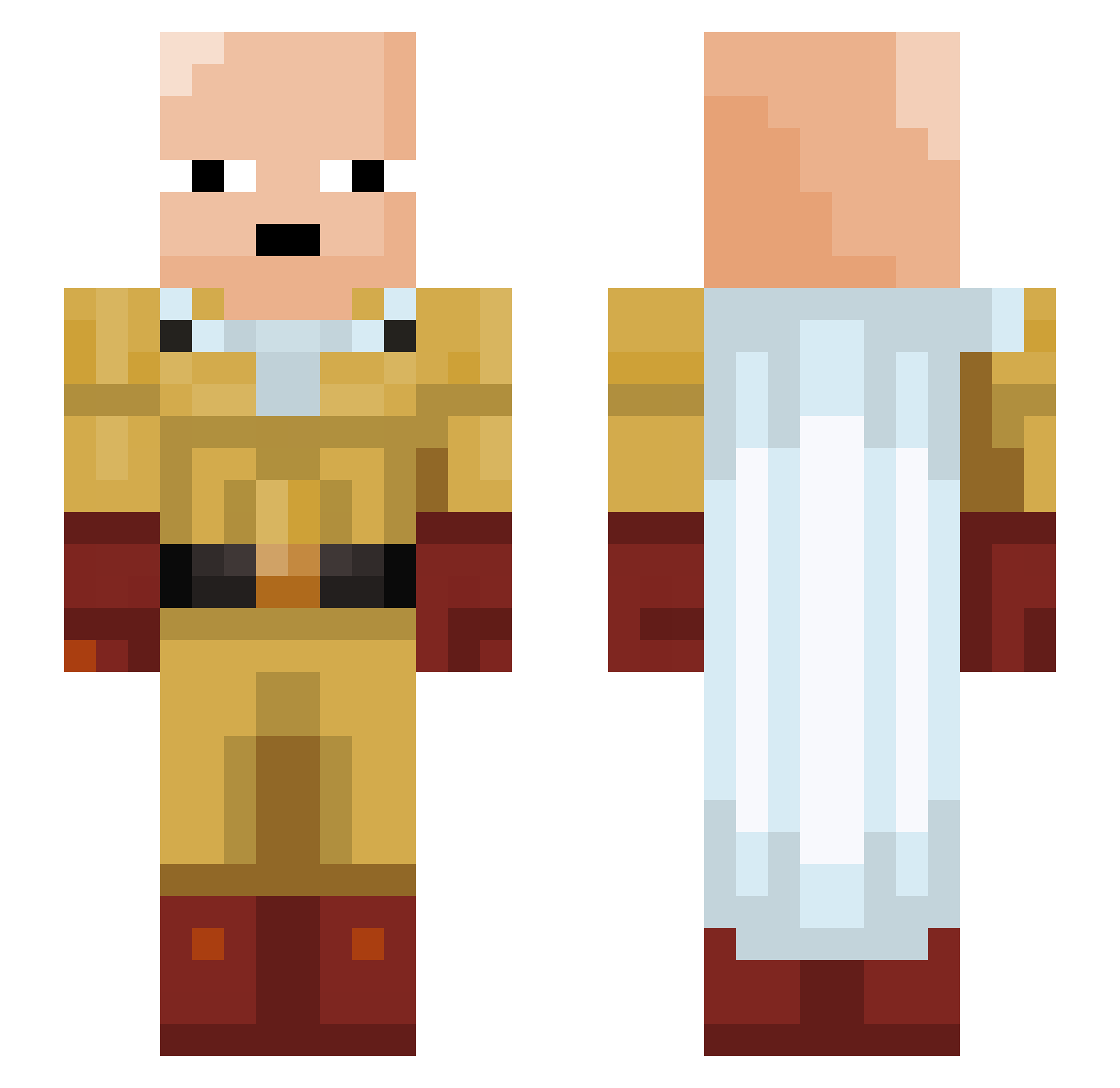 OPMSaitama Minecraft skin, front and back view