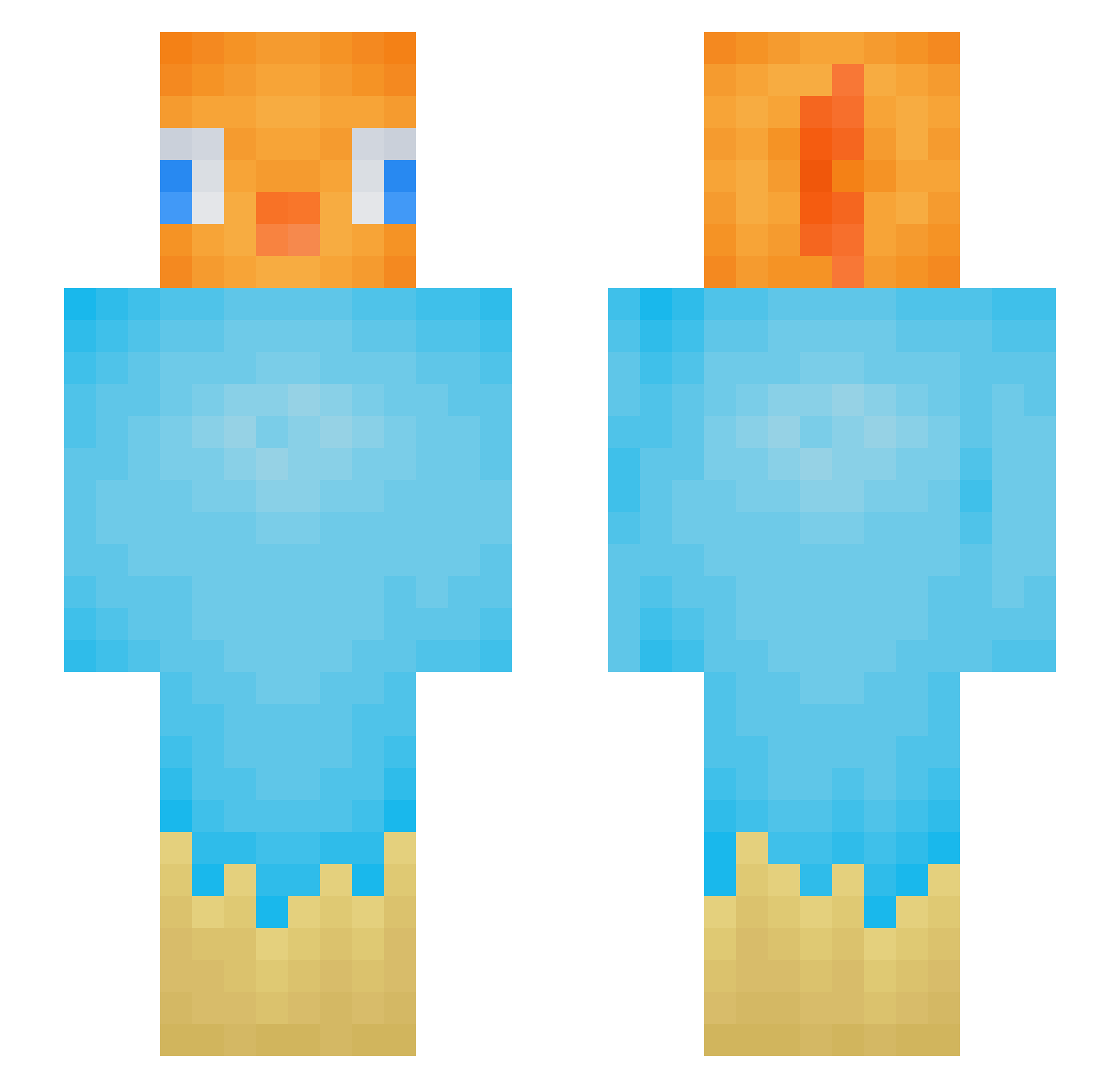 miwaadayo Minecraft skin, front and back view