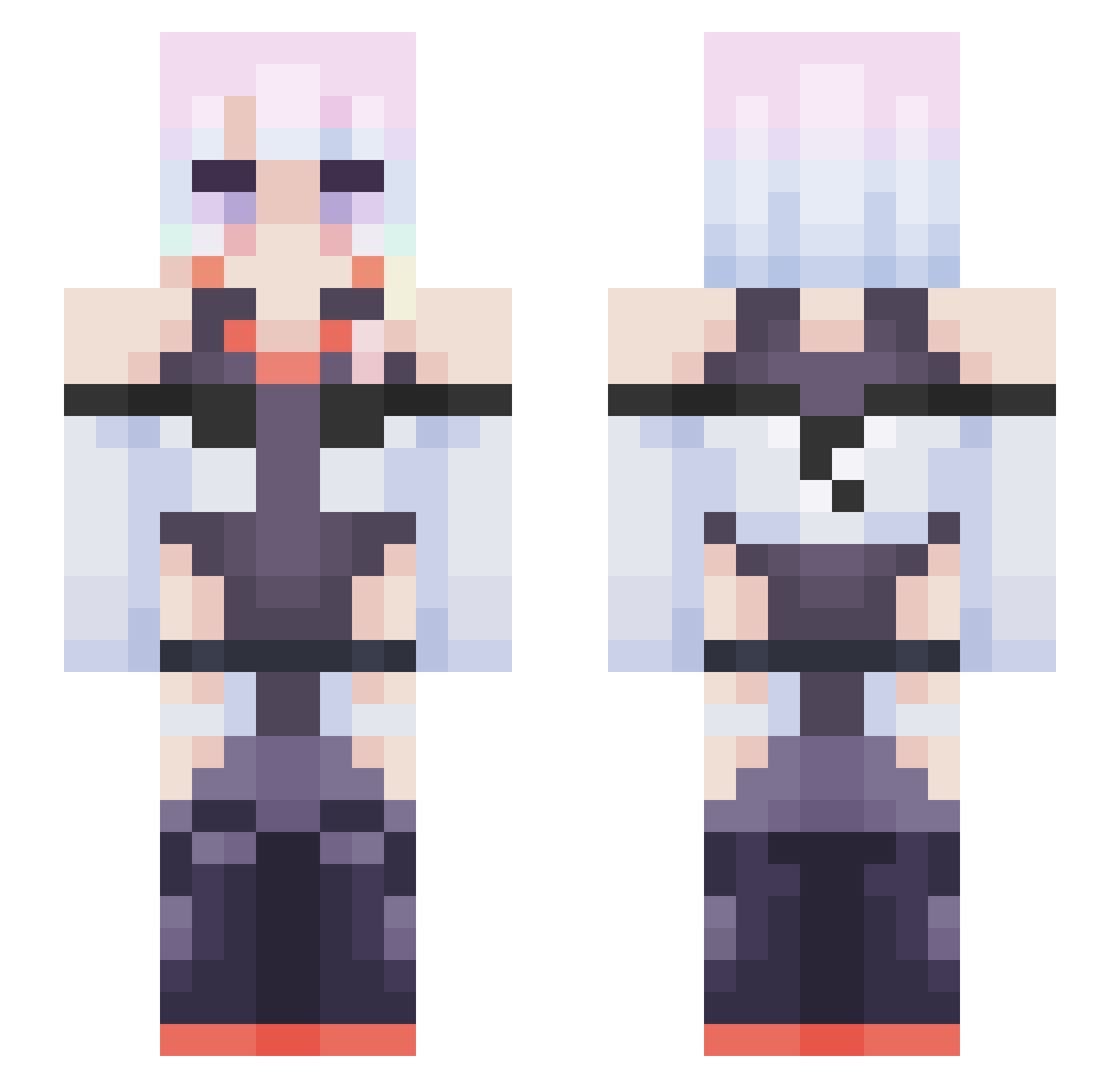 R1ence Minecraft skin, front and back view