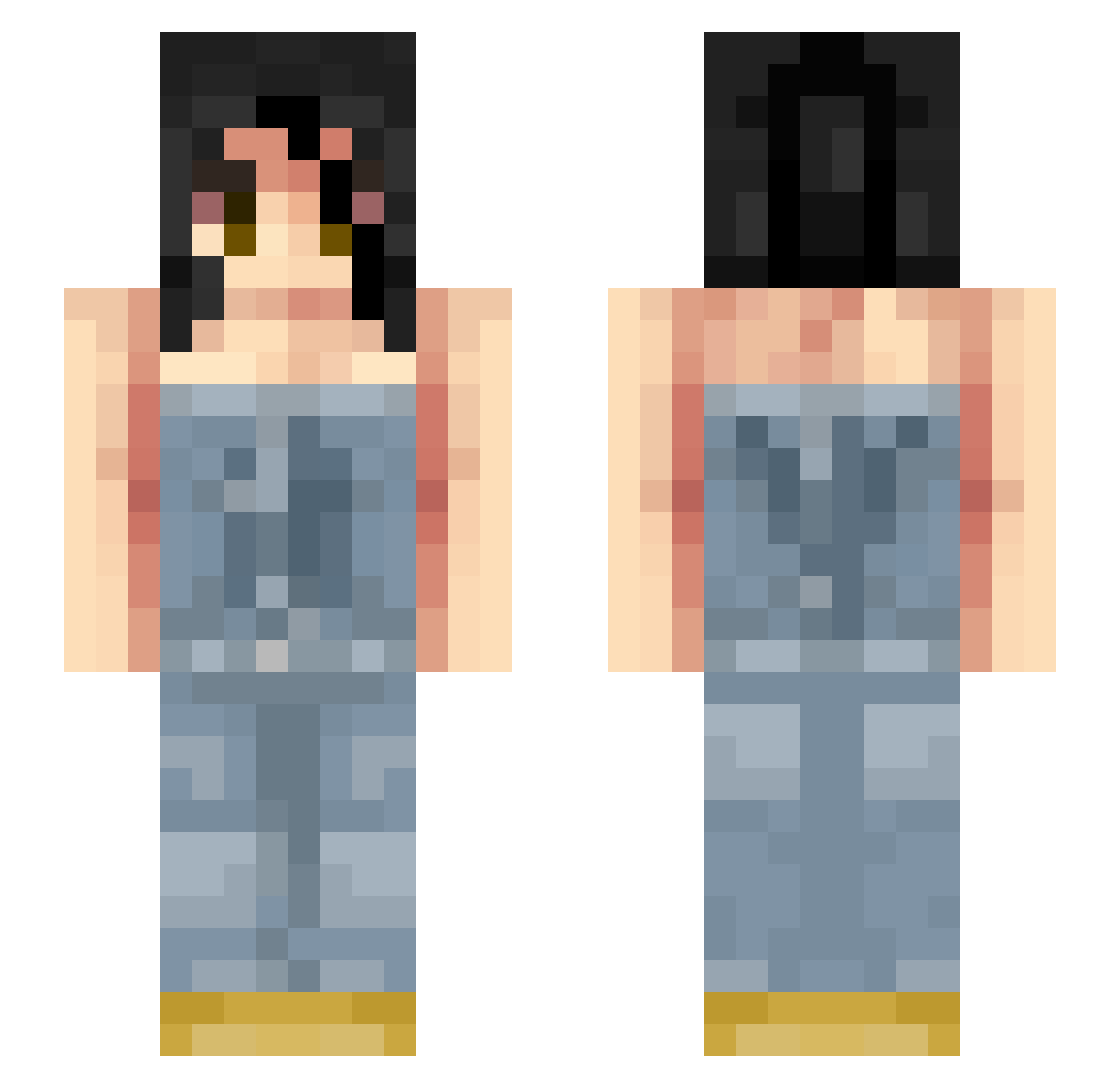 Twicetagram9 Minecraft skin, front and back view