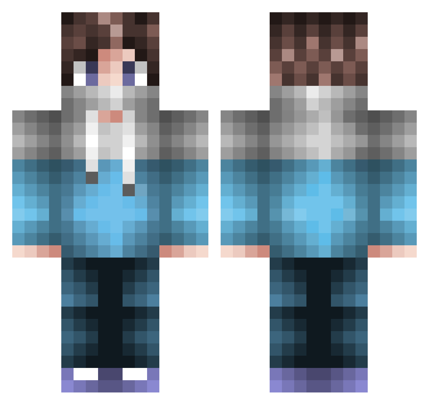 TimiqueGhoul Minecraft skin, front and back view