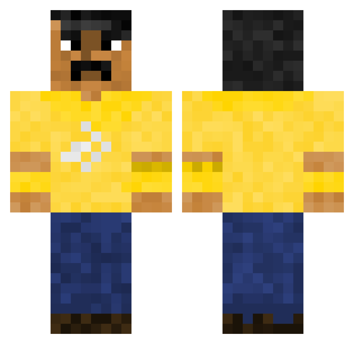 x1ssy Minecraft skin, front and back view