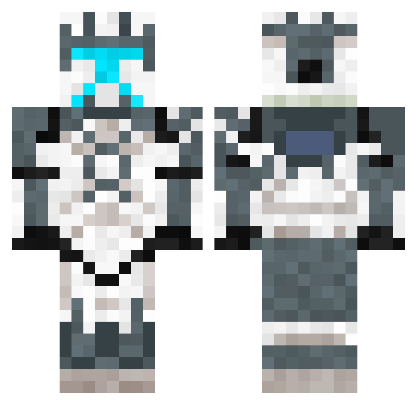 Patibus Minecraft skin, front and back view