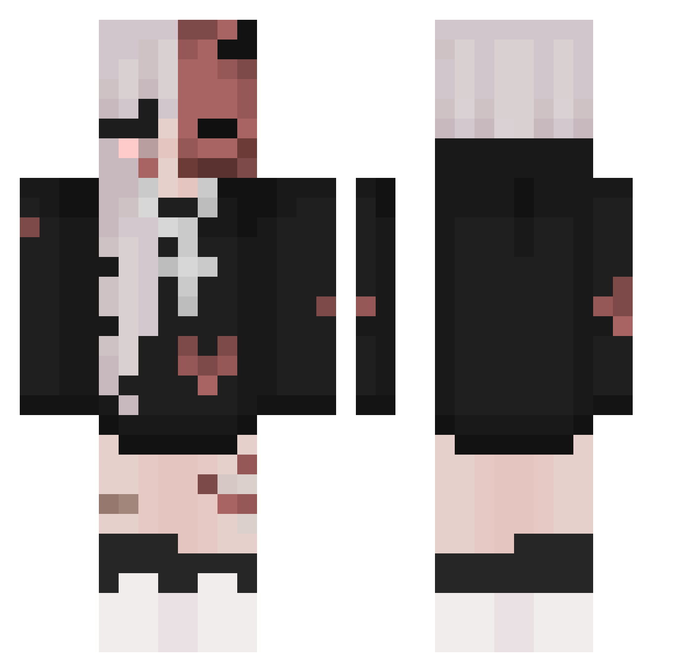 LAC3 Minecraft skin, front and back view