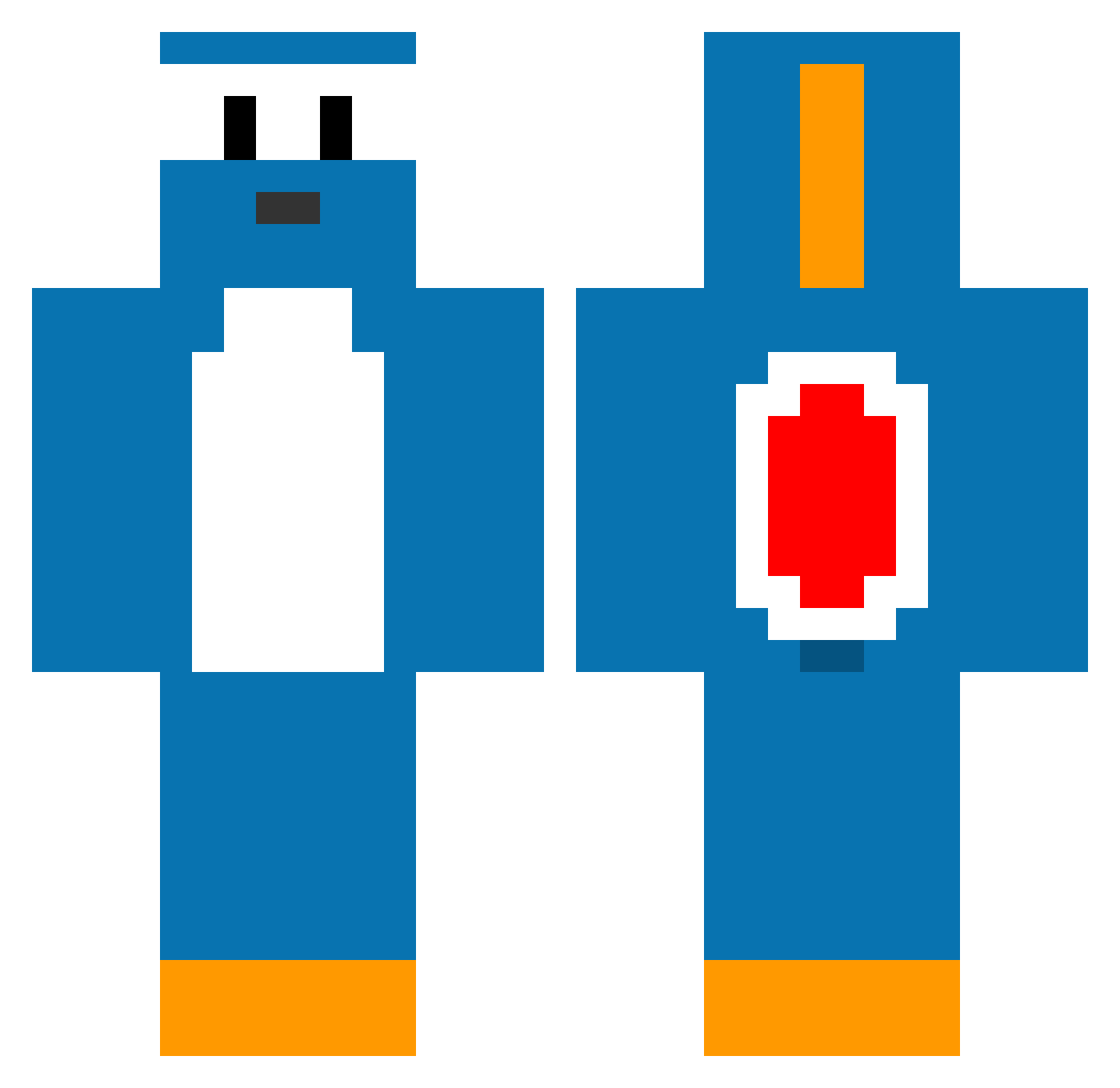 oJxss Minecraft skin, front and back view