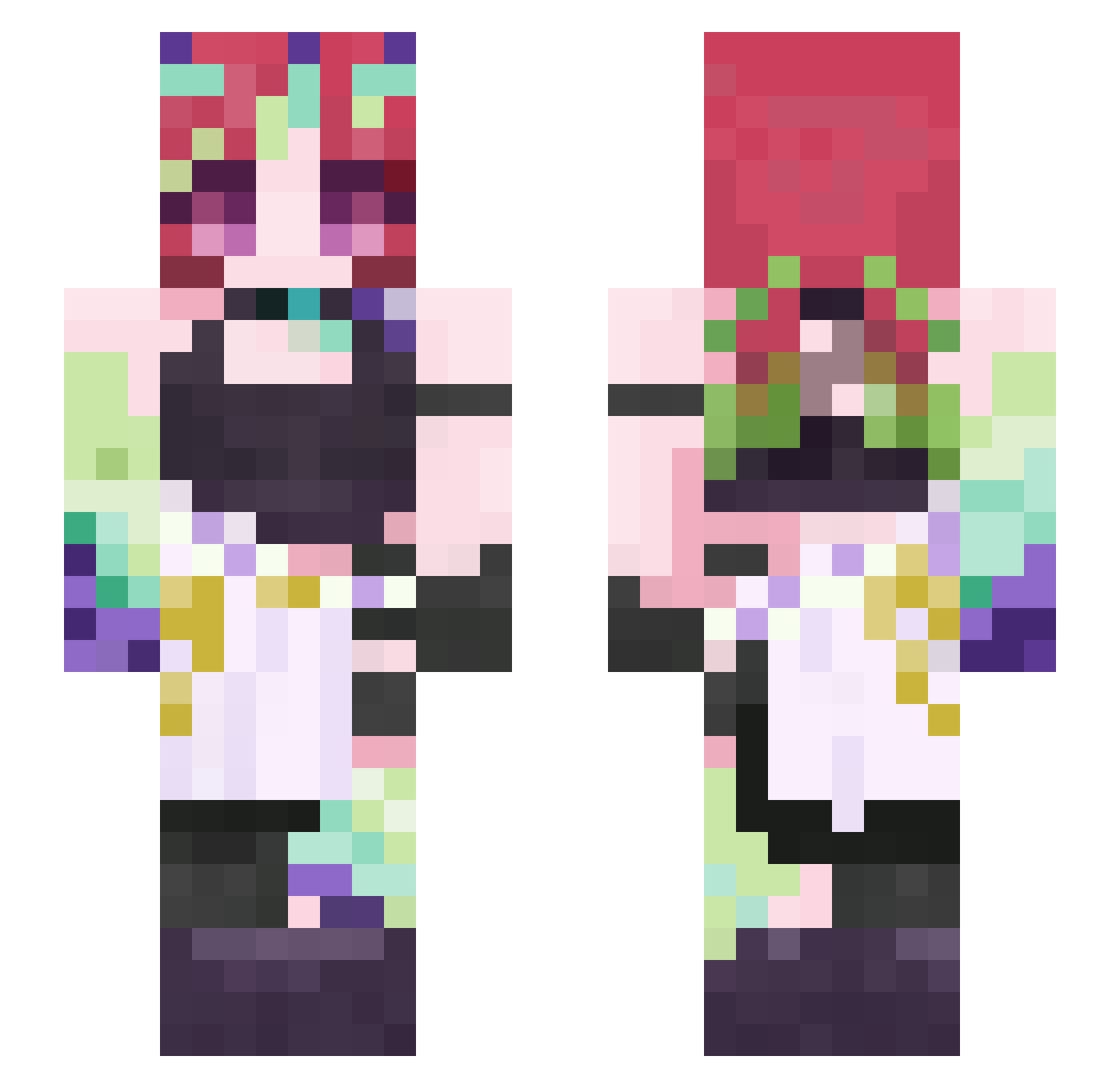 Xavia_Chameleon Minecraft skin, front and back view