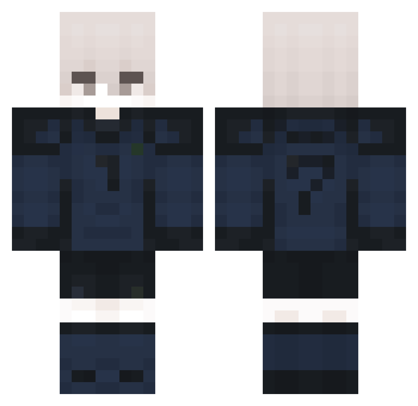 Pocklyis Minecraft skin, front and back view
