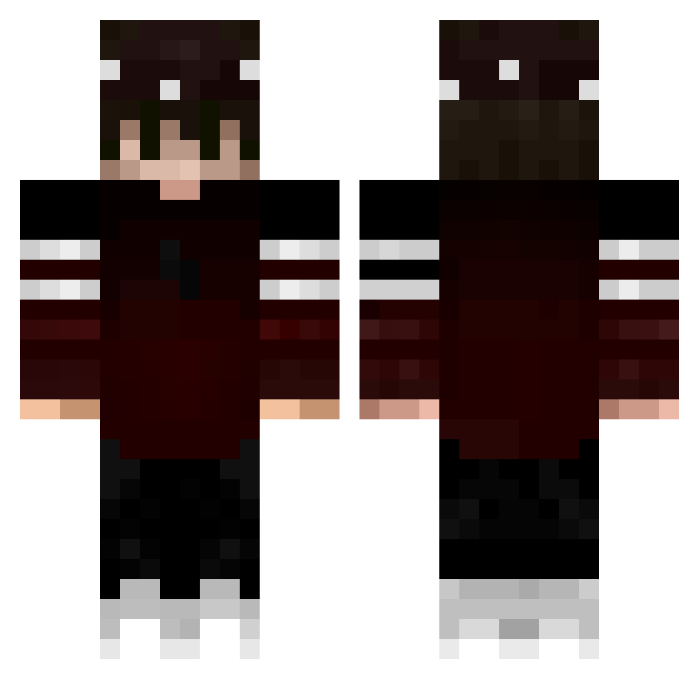 Cratiys Minecraft skin, front and back view
