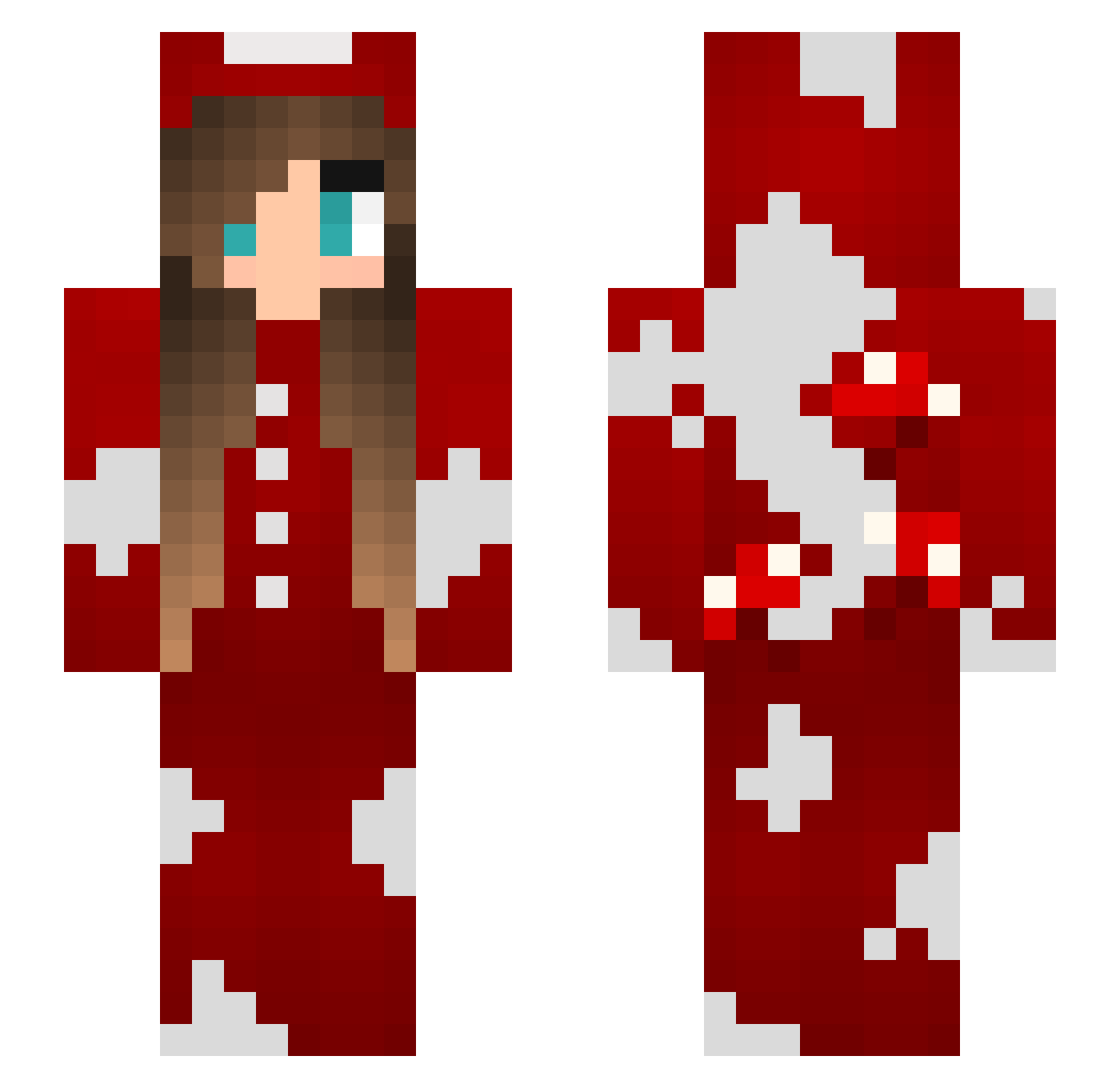 Wrongheaded Minecraft skin, front and back view