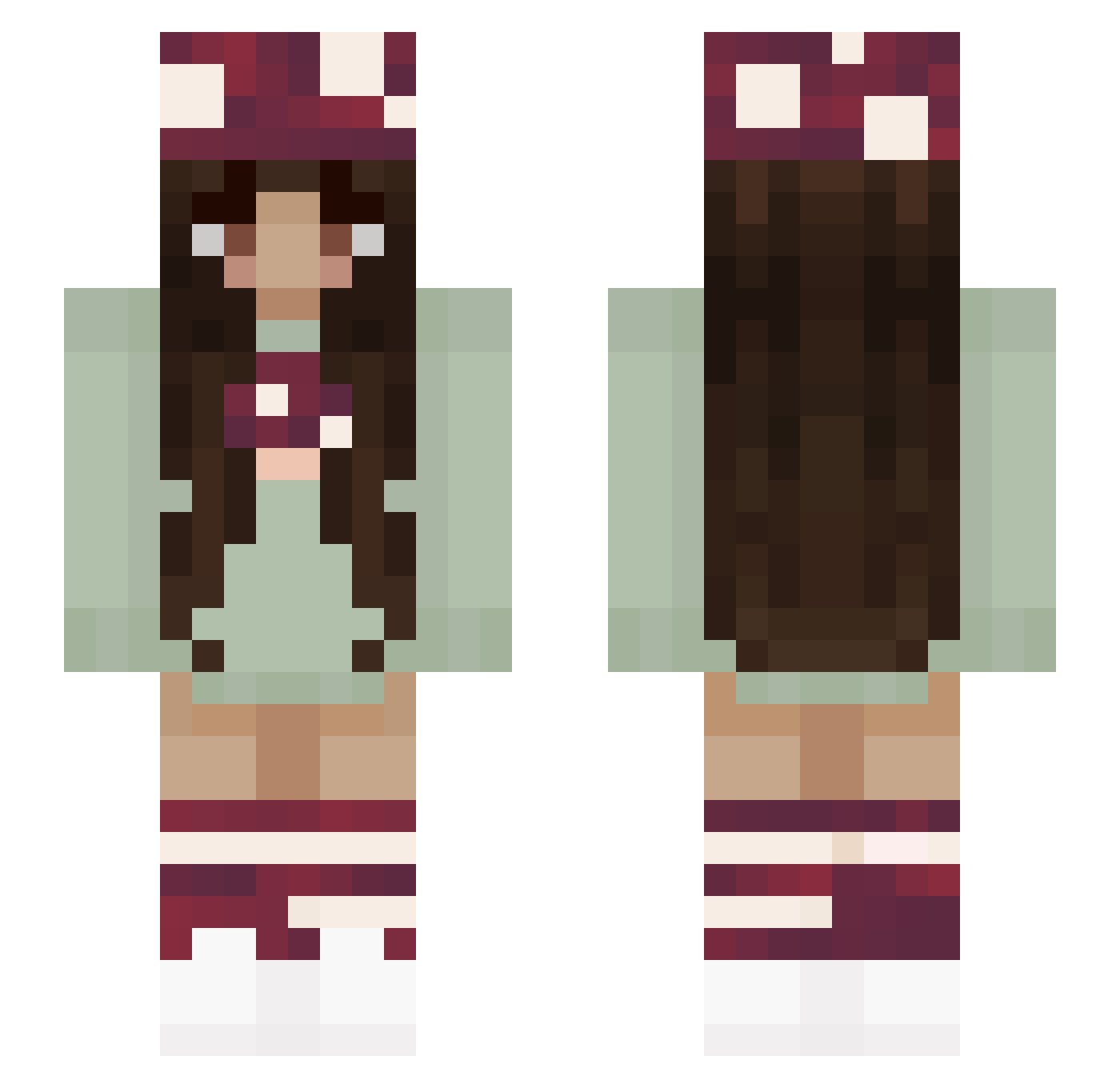 Player_Mariana Minecraft skin, front and back view