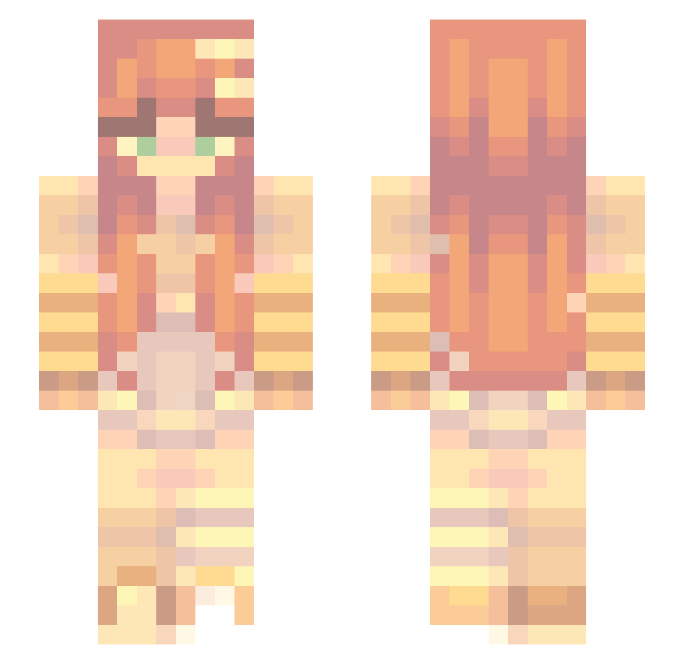 ghxstfxce Minecraft skin, front and back view