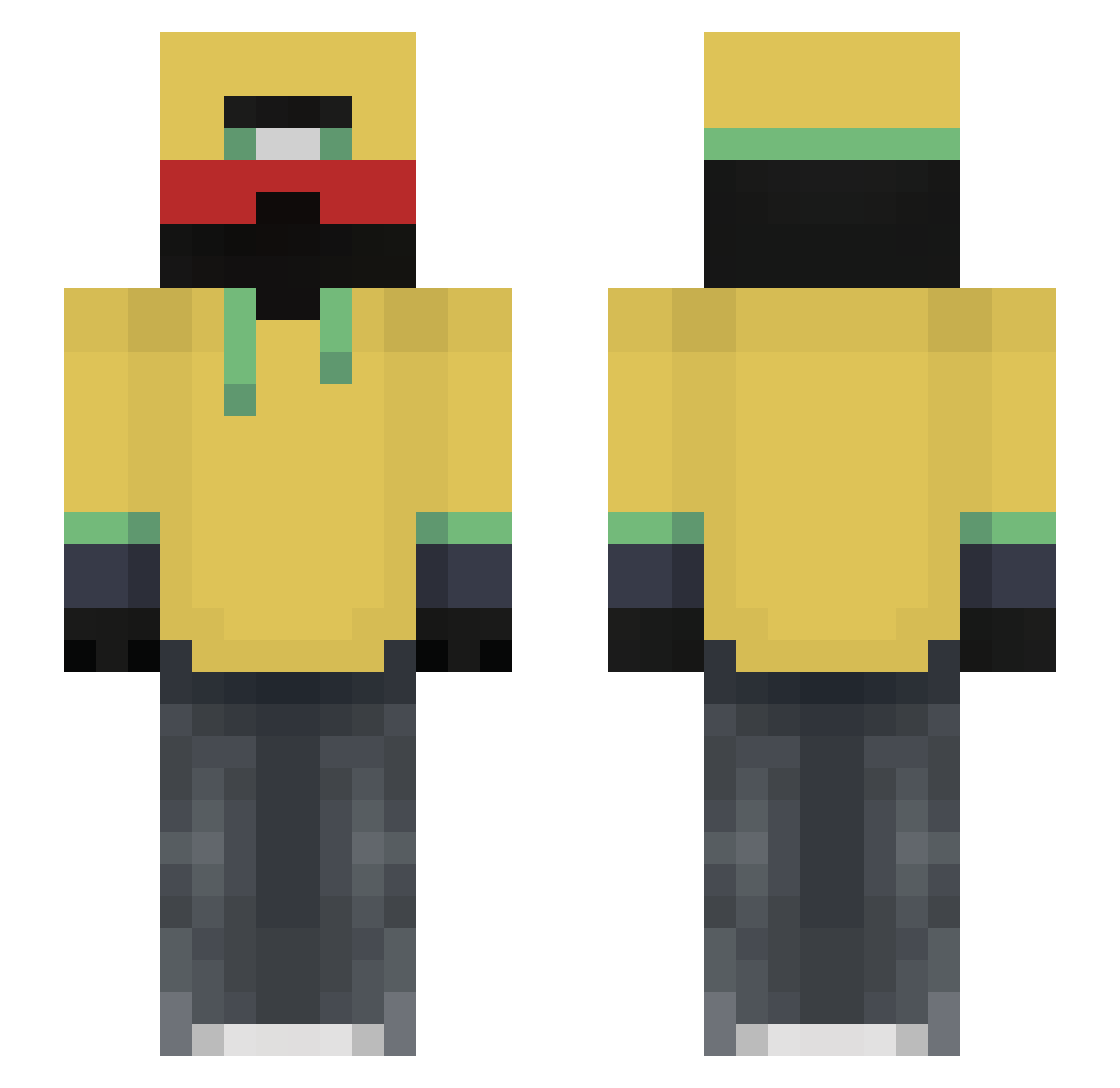 Tyranical_ Minecraft skin, front and back view