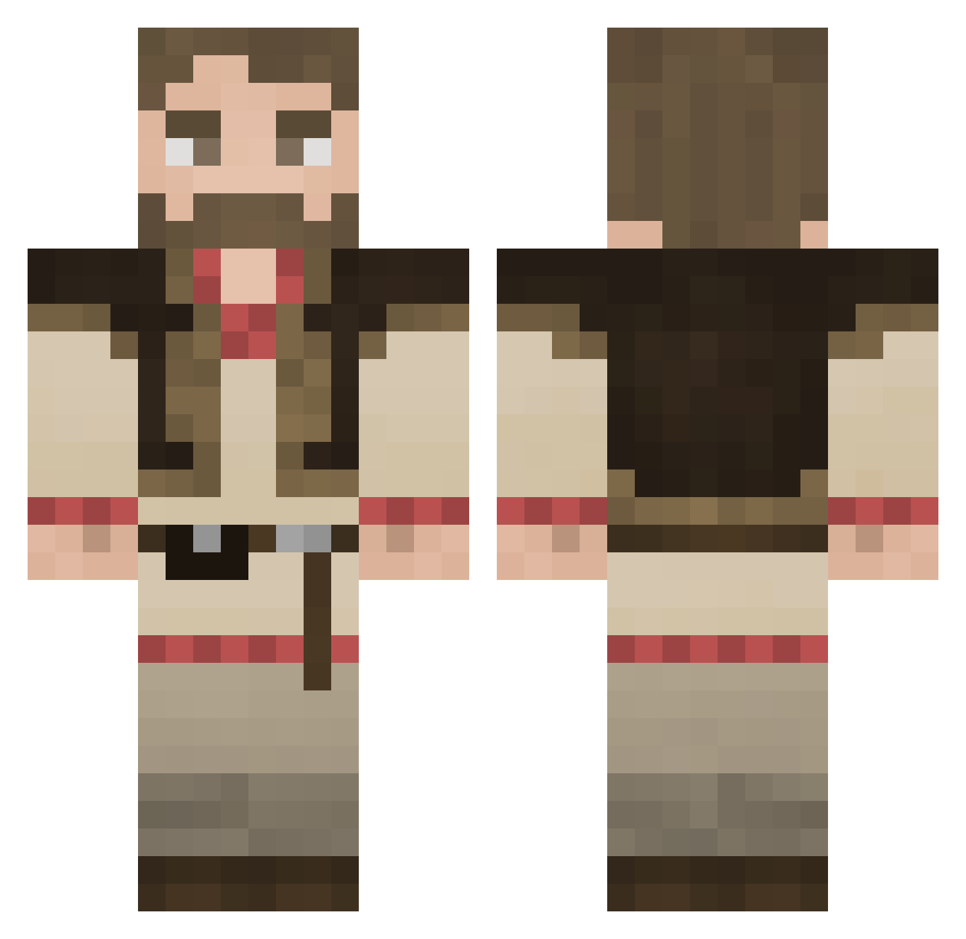 beza1 Minecraft skin, front and back view
