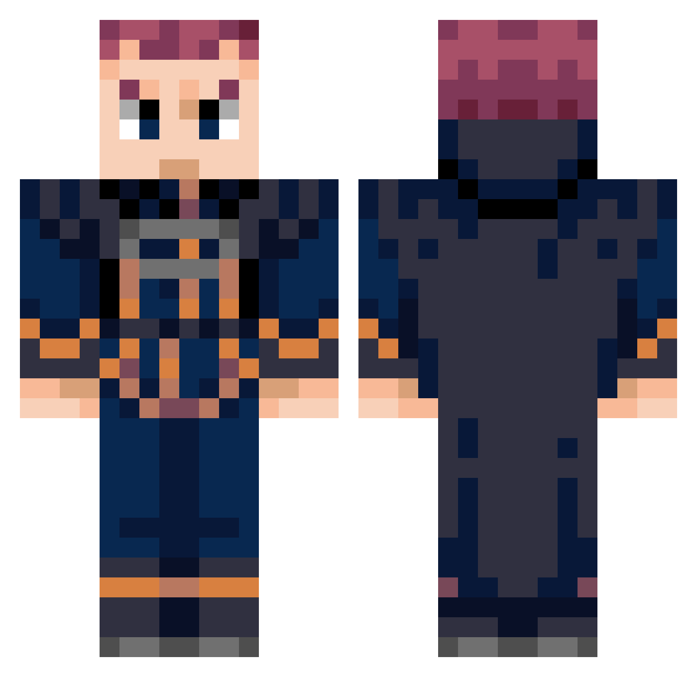 SomeShinyPants Minecraft skin, front and back view