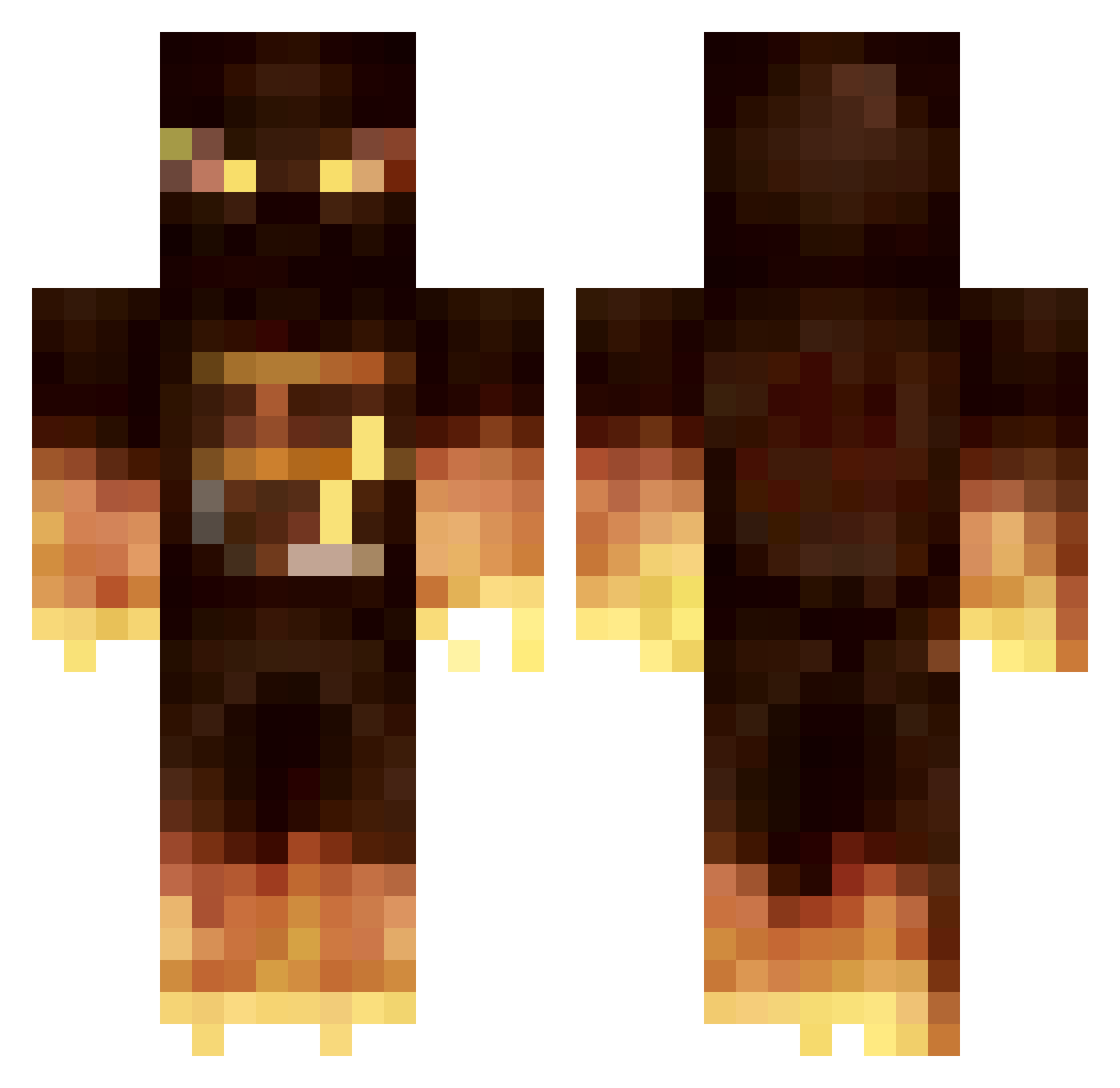 Sokolekk Minecraft skin, front and back view