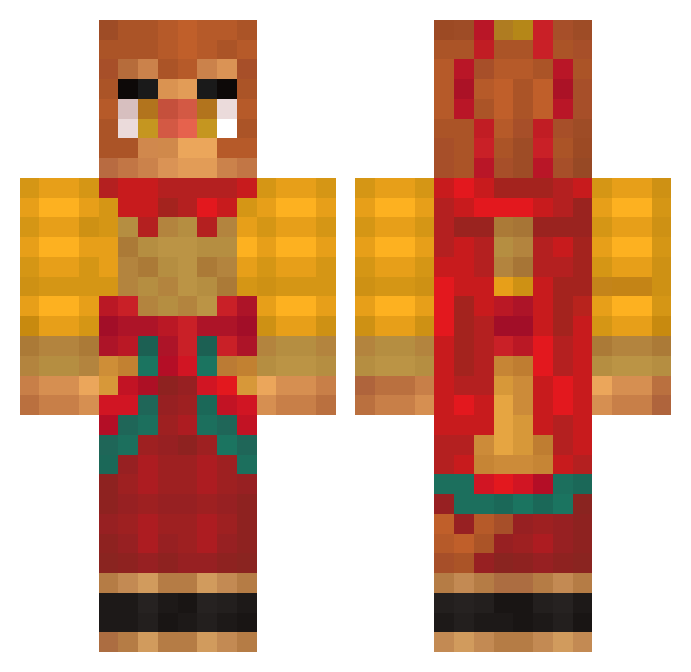 oranberryy Minecraft skin, front and back view