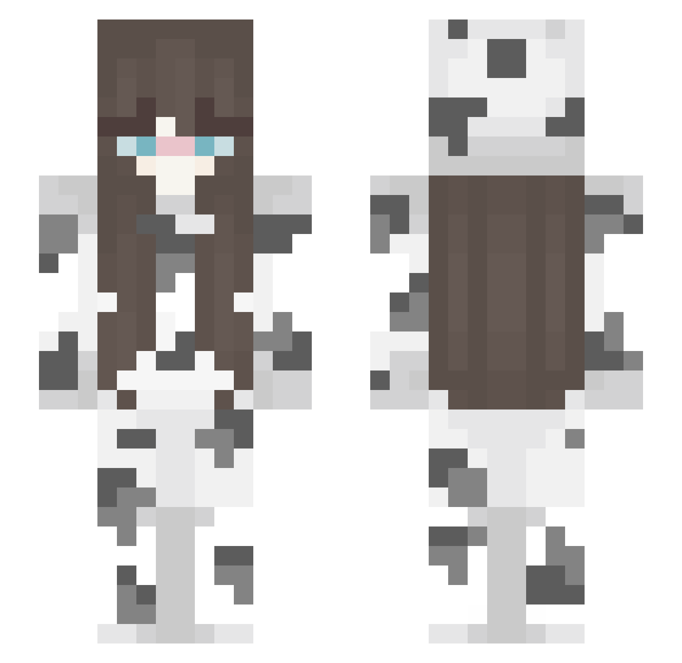 queazie Minecraft skin, front and back view
