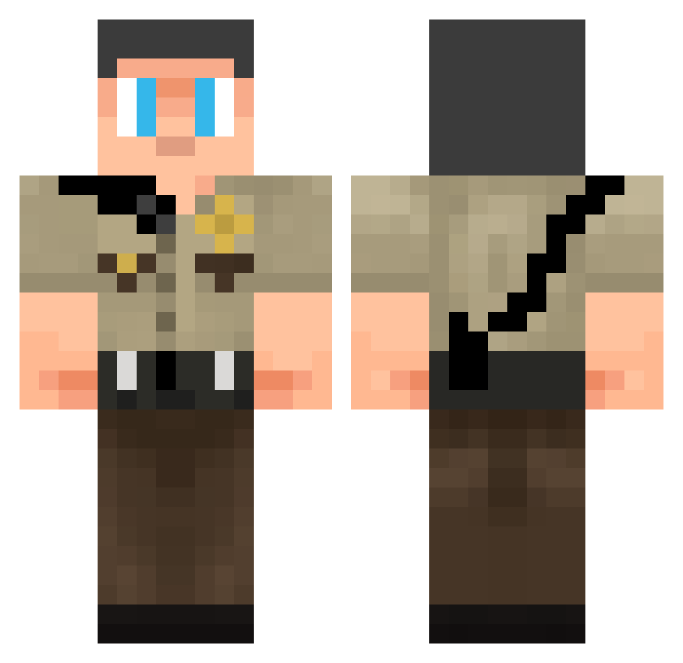 Zeraphim Minecraft skin, front and back view