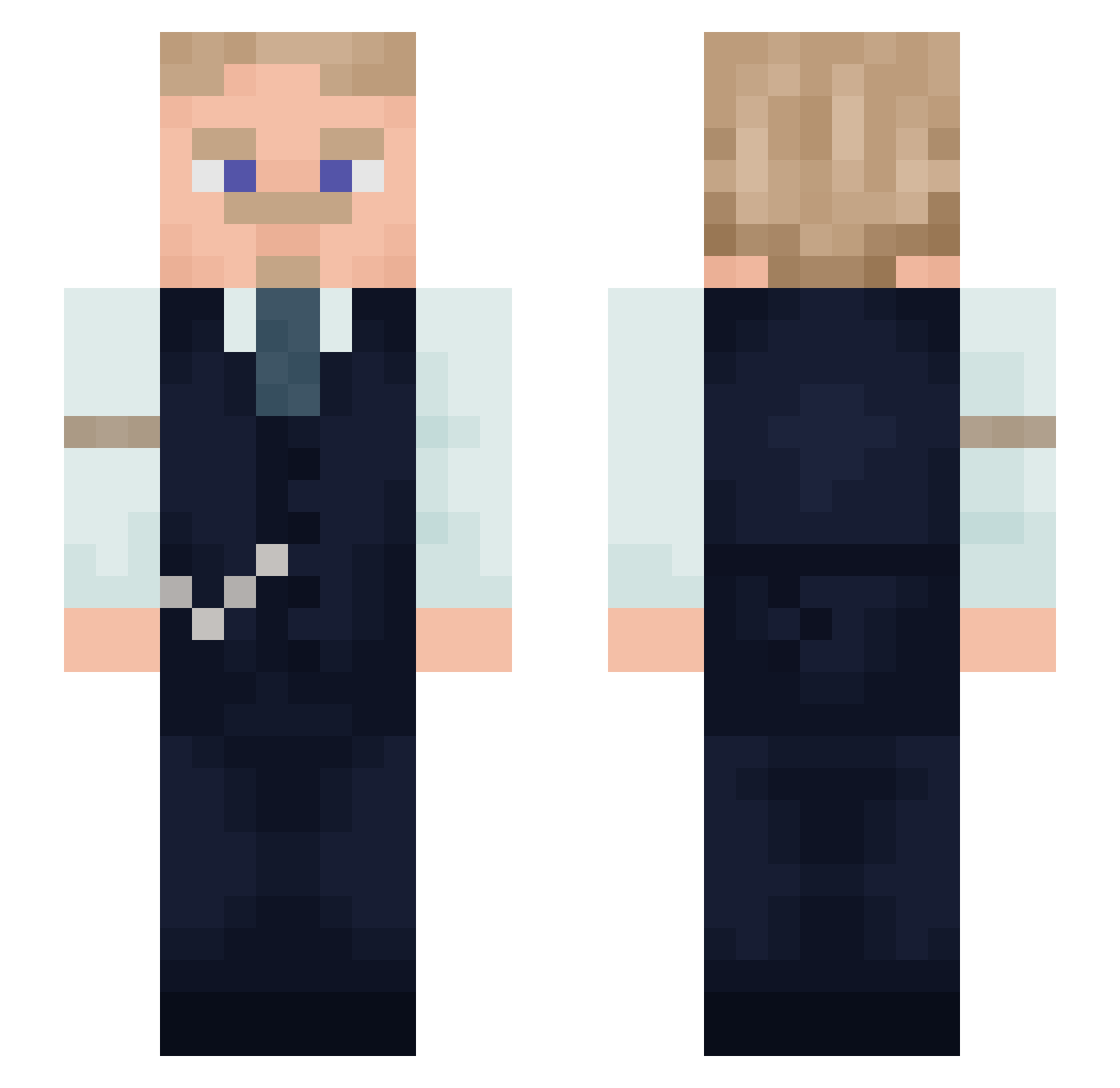 xGhostRaptor Minecraft skin, front and back view