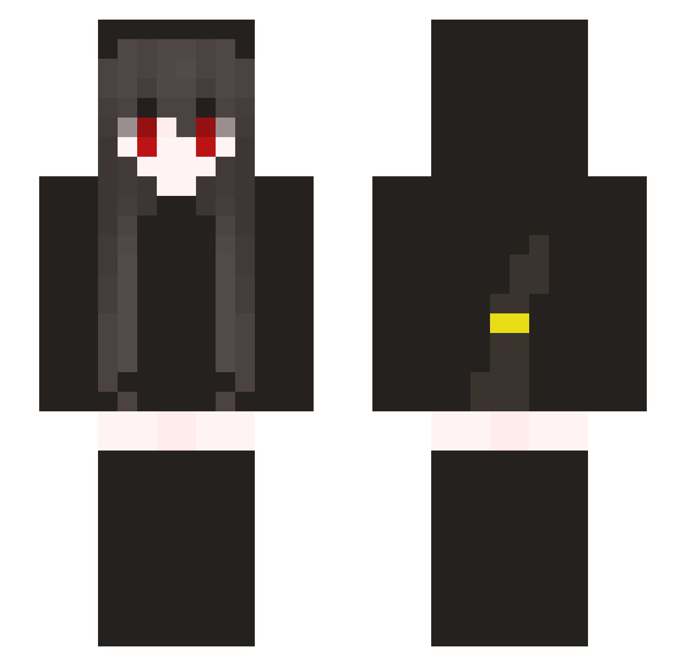 LompDeRedstone Minecraft skin, front and back view