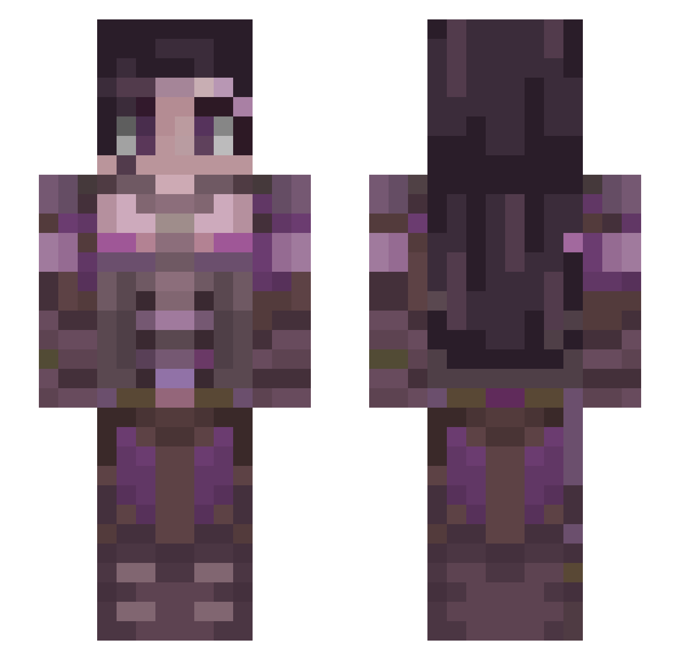Nicoleqqa Minecraft skin, front and back view