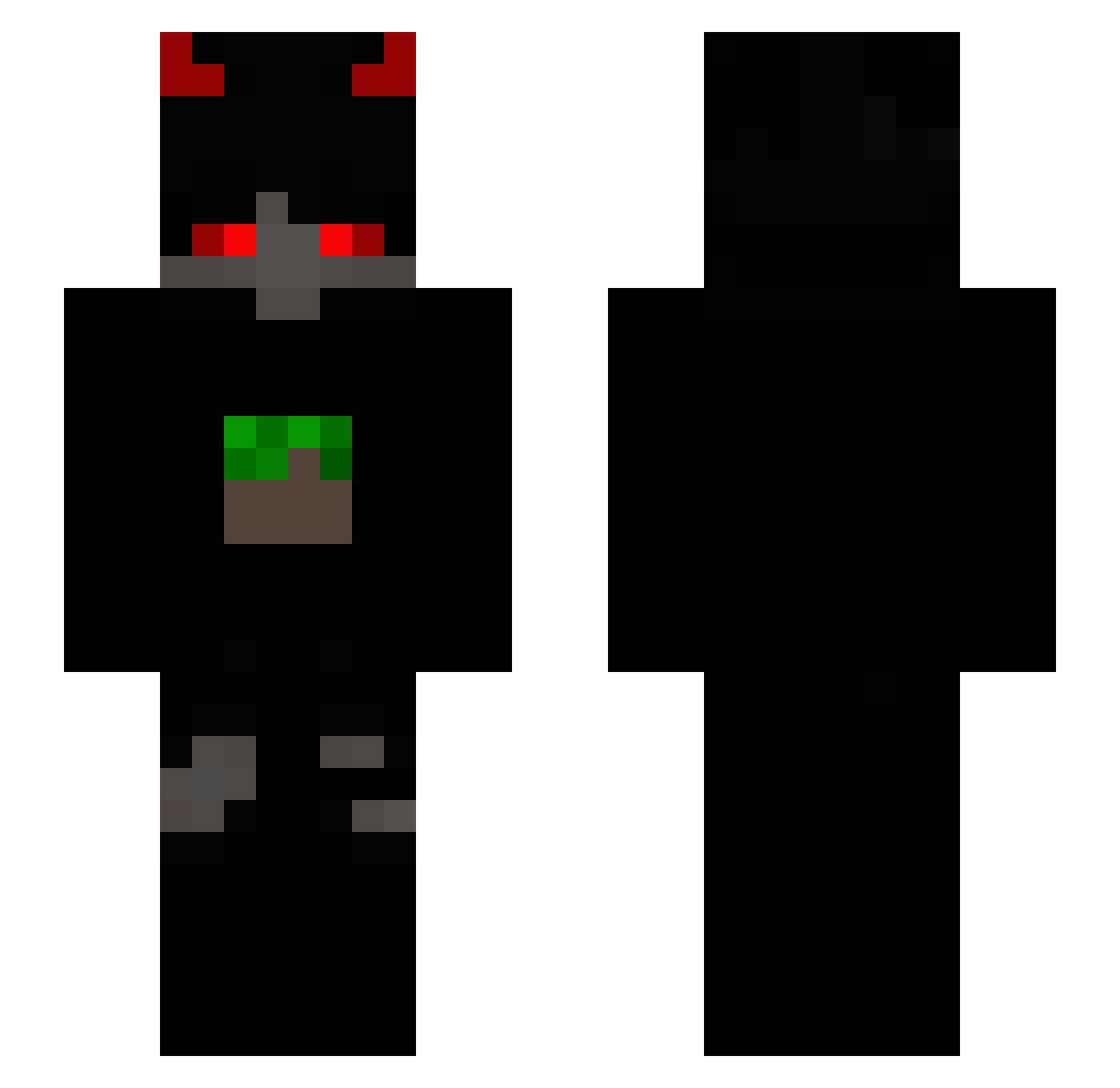 Schimberg Minecraft skin, front and back view