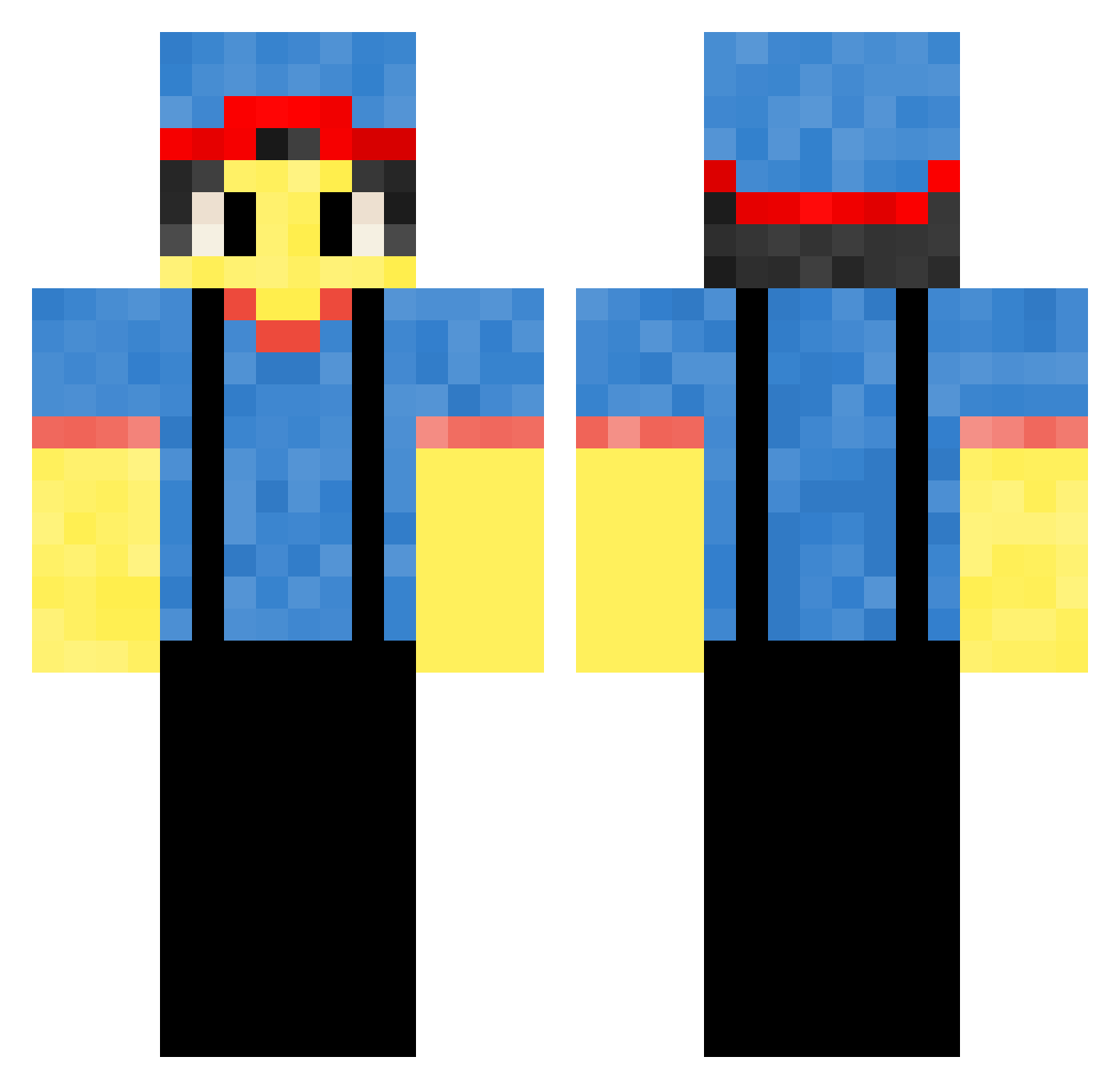 mfd7anim Minecraft skin, front and back view