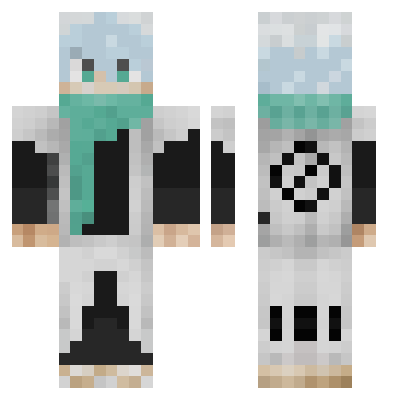 Greeniest Minecraft skin, front and back view