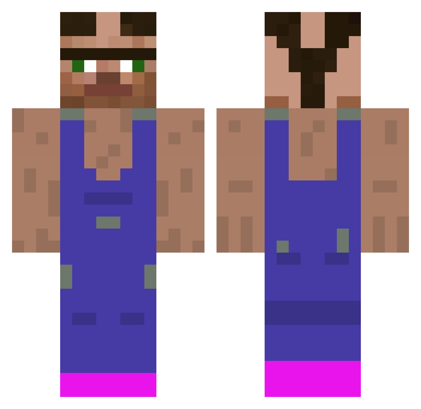 S1MPA Minecraft skin, front and back view