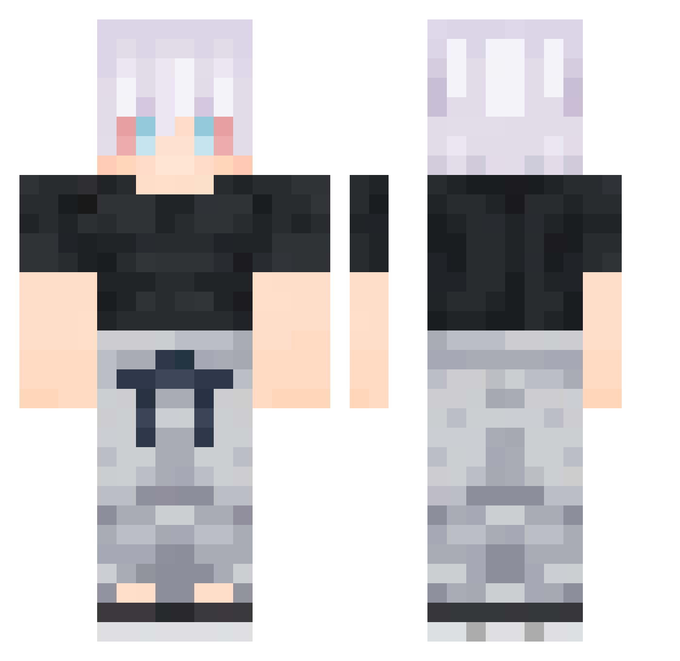 xyv0x Minecraft skin, front and back view